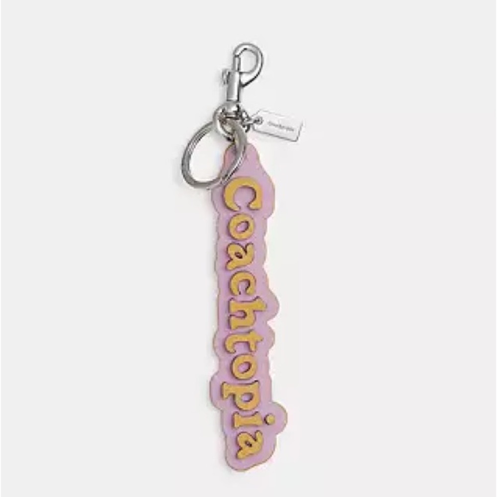 Coach Logo Bag Charm In Coachtopia Leather